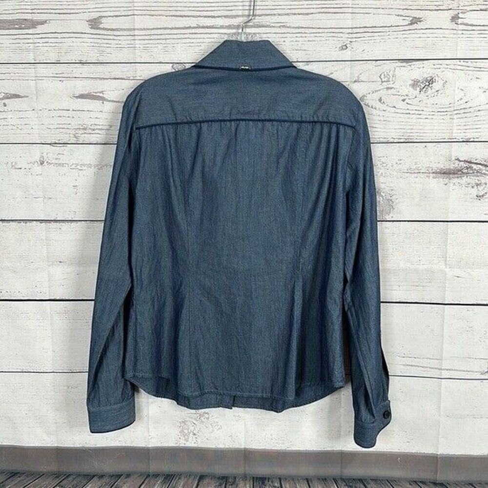 St John Top Shirt Womens 8 Blue Chambray‎ Denim Western Casual Button Capsule - Picture 5 of 10
